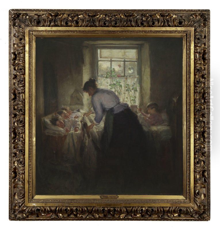Bairnies Cuddle Doon Oil Painting by Robert Gemmell Hutchison Bairnies Cuddle Doon Oil Painting by Robert Gemmell Hutchison