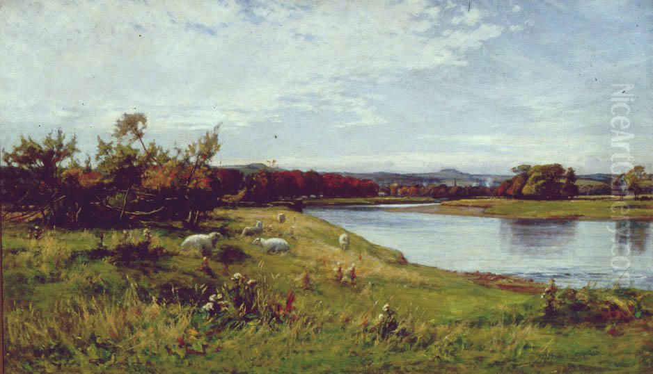 Tweeds Clear River Oil Painting by George Whitton Johnstone