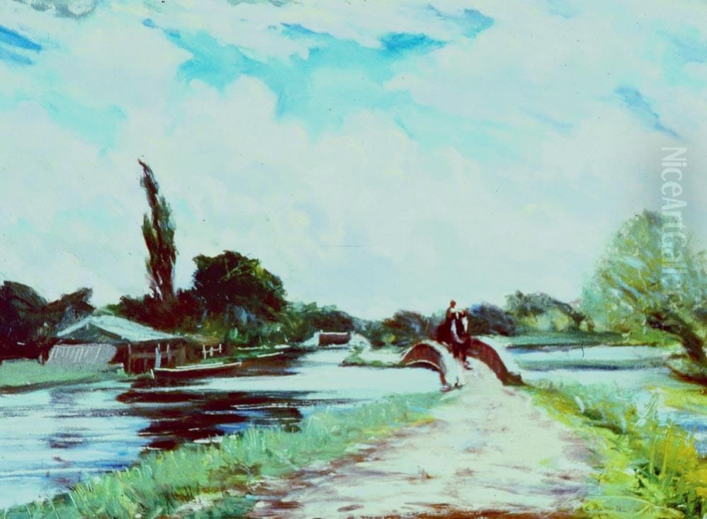 The Tow Path Oil Painting by C. R. W. Nevinson