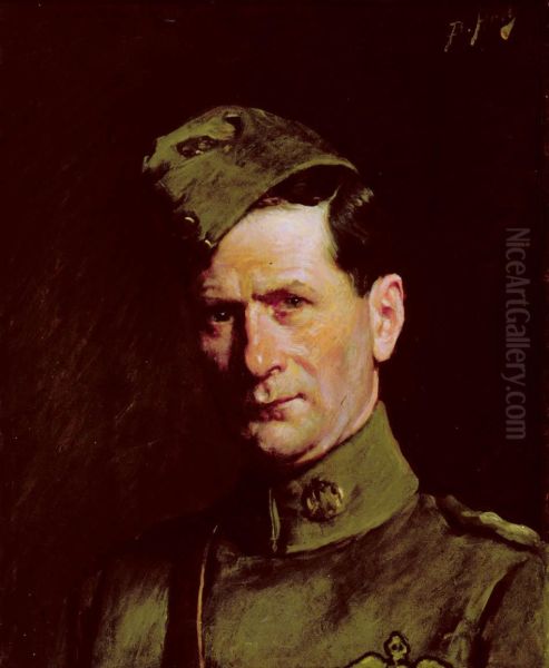 Portrait of Charles Herbert Drew R.F.C. Oil Painting by Lindsay Bernard Hall