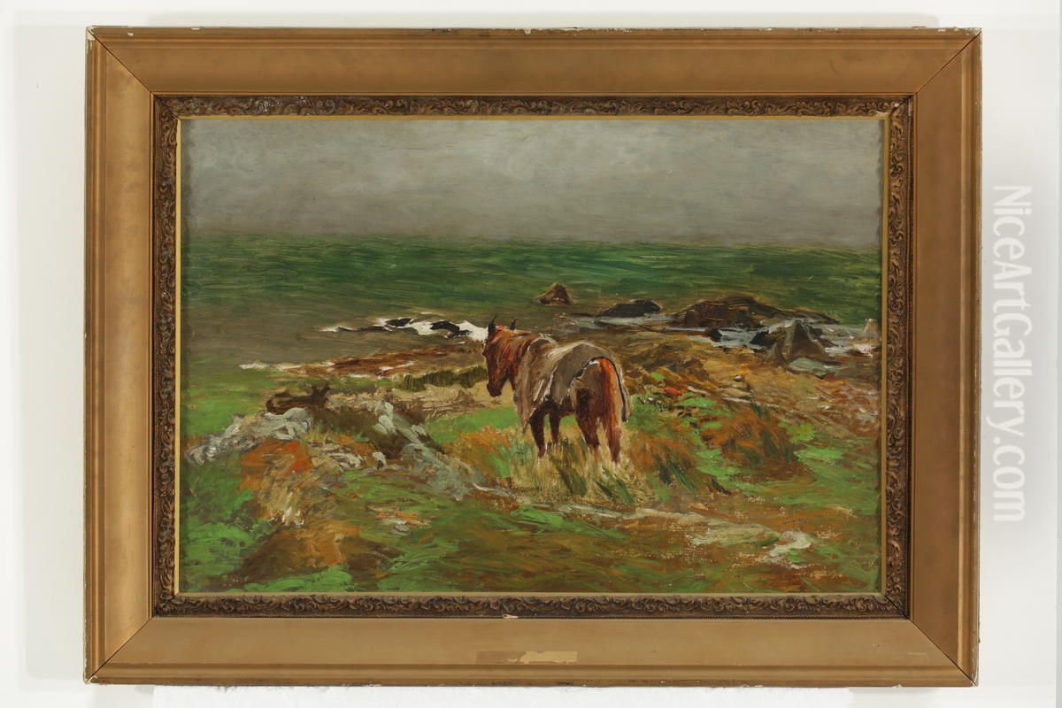 Horse (Surveying the Scene - previously titled & incorrect) Oil Painting by Petrus van der Velden