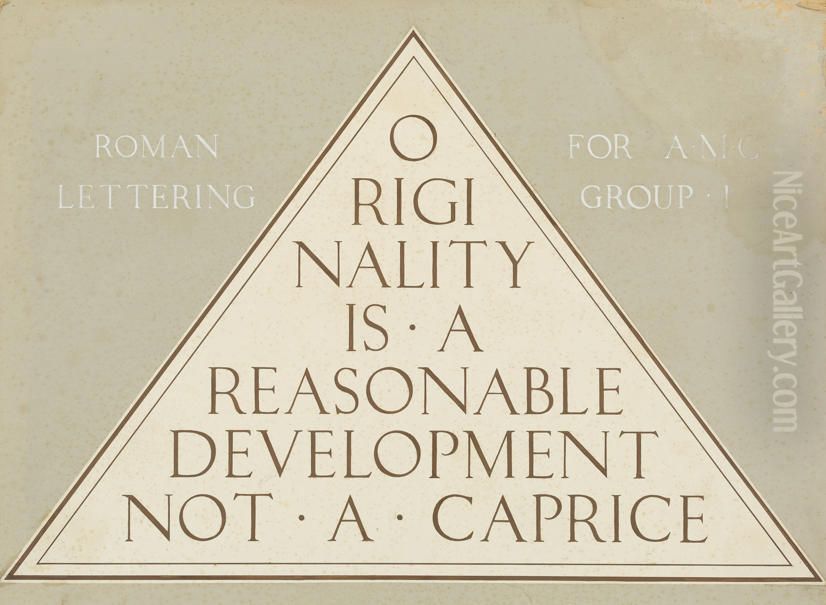 Untitled (Roman Lettering) Oil Painting by Vivian Smith