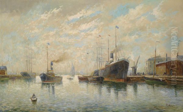 In the Port of Genova Oil Painting by unknown