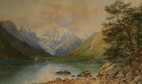 Pembroke Peak Oil Painting by Charles Decimus Barraud