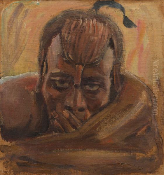 Vaaniva Maasai Oil Painting by Akseli Gallen-Kallela