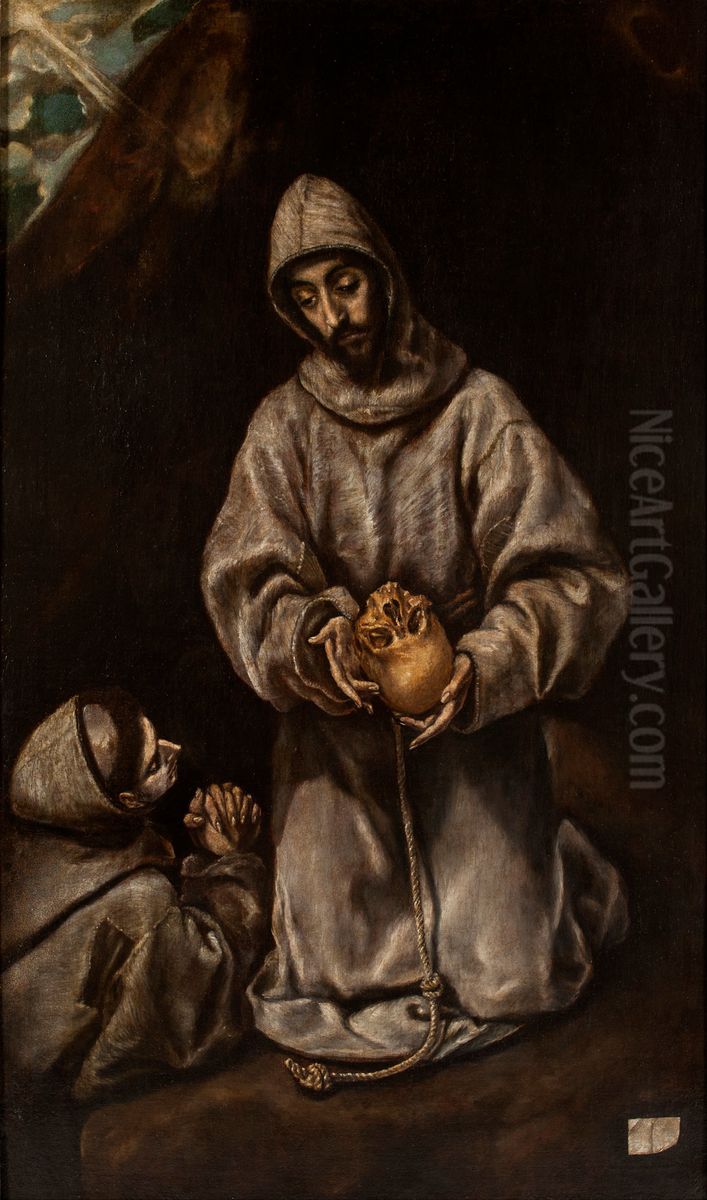 San Francisco y el hermano Leon Oil Painting by El Greco