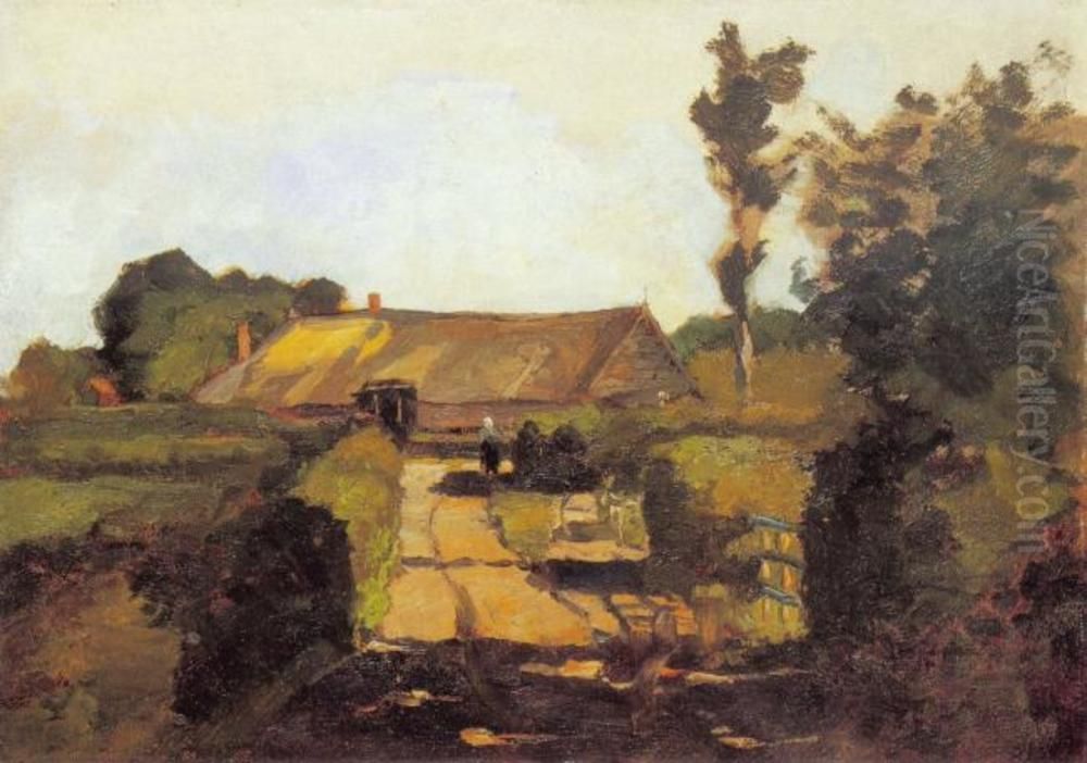 Farm building near Laren Oil Painting by Piet Mondrian