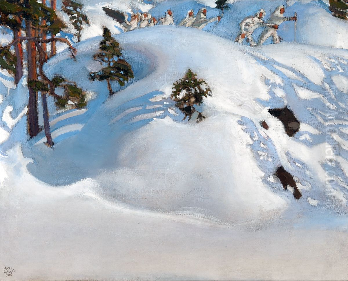 Helmikuun naky Oil Painting by Akseli Valdemar Gallen-Kallela