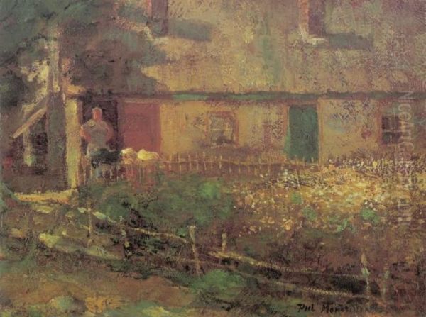 Farmhouse with garden Oil Painting by Piet Mondrian