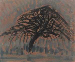 Oil sketch for blue apple tree series
