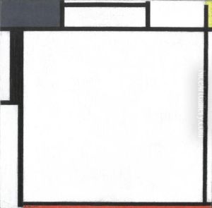 Composition with blue, yellow, black, and red