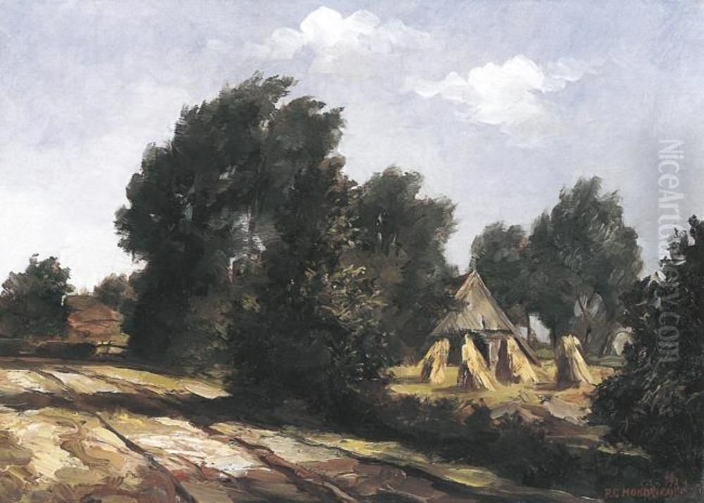 Country road and farm Oil Painting by Piet Mondrian