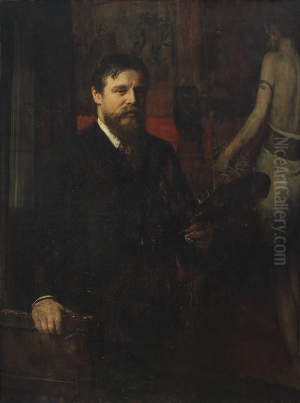 Portrait of Alma Tadema Oil Painting by Collier, John
