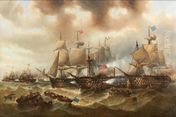 The Battle of Trafalgar Oil Painting by Francois Musin