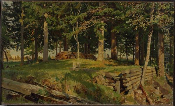 <<Opuska lesa>> Oil Painting by Ivan Shishkin
