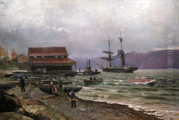 Fra Drobak Oil Painting by Nils Hansteen