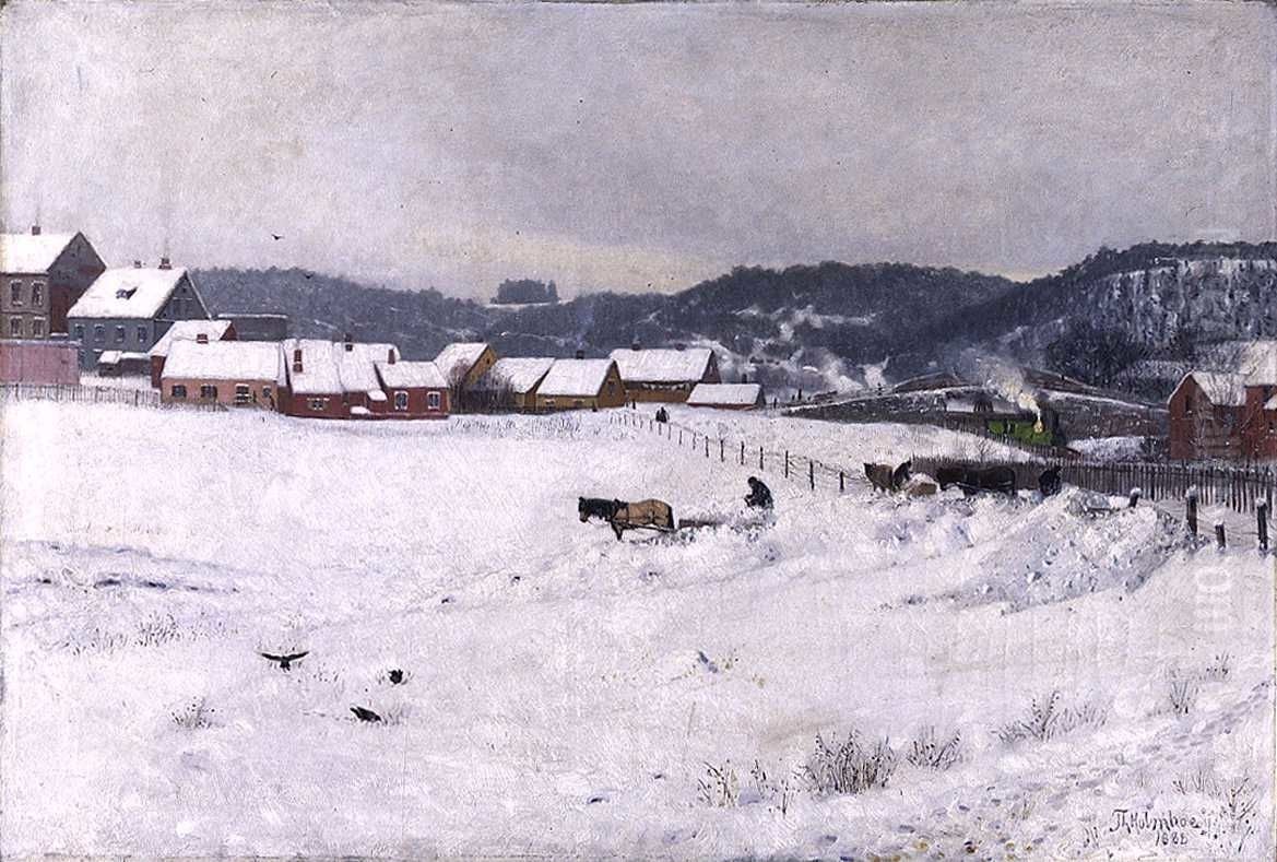 Justisplassen pa Galgeberg Oil Painting by Thorolf Holmboe