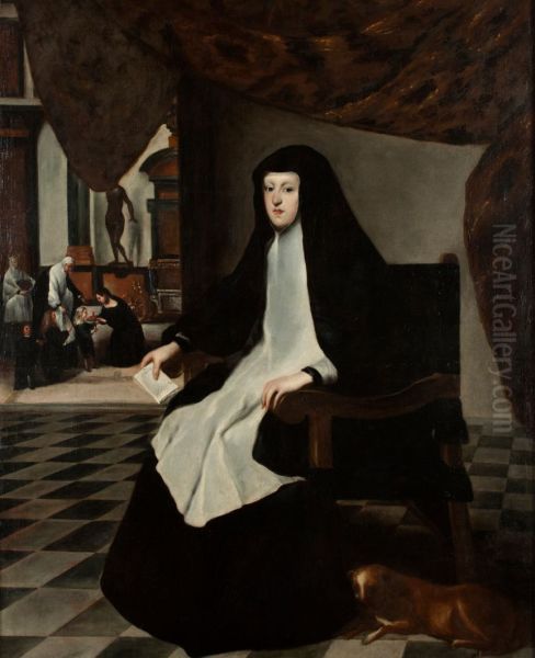 Portrait of dona Mariana de Austria Oil Painting by Juan Bautista Martinez del Mazo