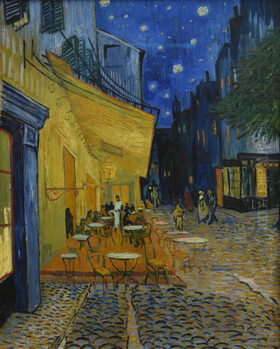 Terrasse du cafe le soir Oil Painting by Vincent Van Gogh