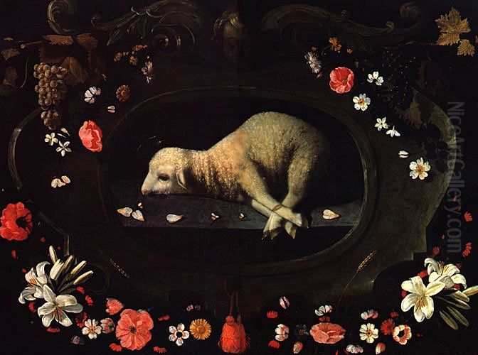 Cordero Pascual Oil Painting by Josefa de Obidos