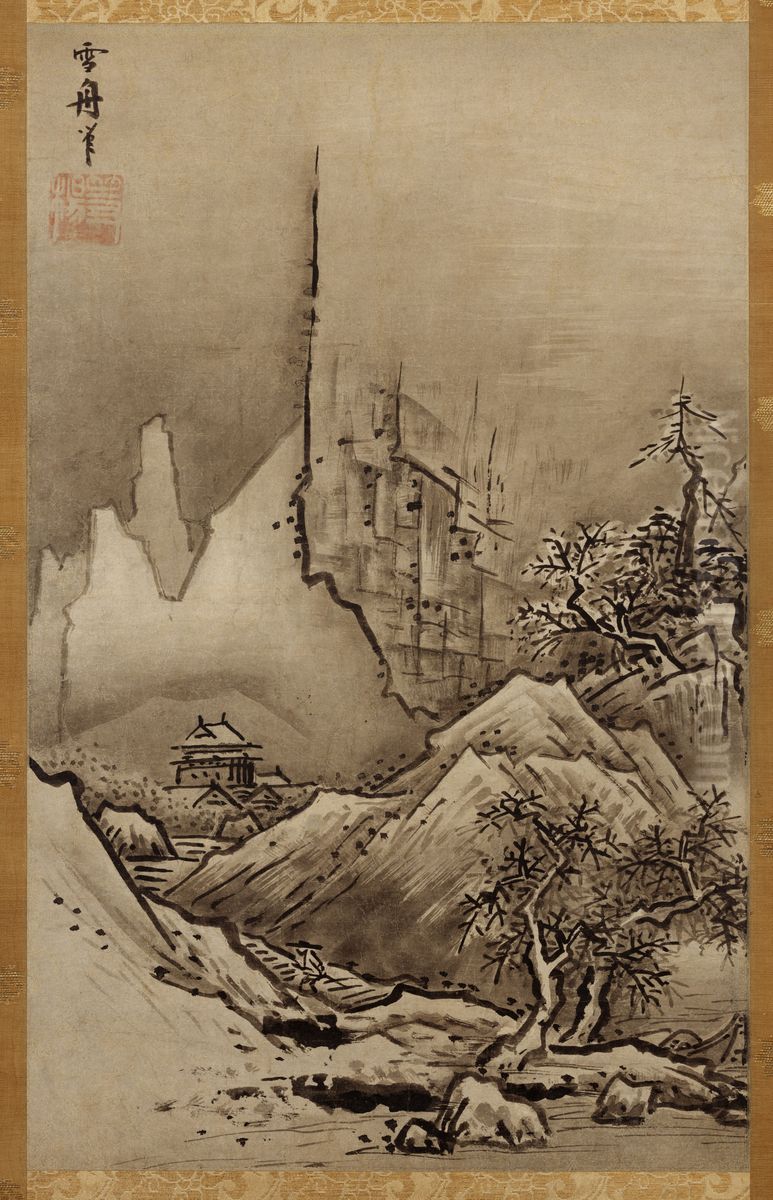 Winter Landscape Oil Painting by Sesshu Toya