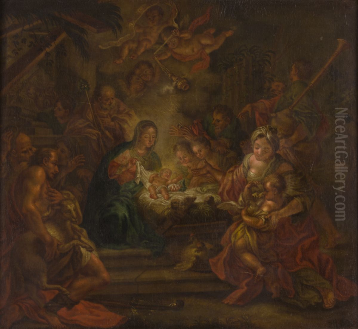 Adoration of the Sheperds. Oil Painting by Hans Rottenhammer