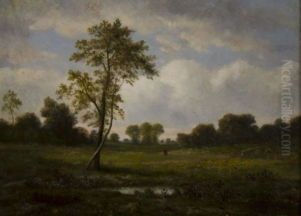Landscape with Figures. Oil Painting by Theodore Rousseau