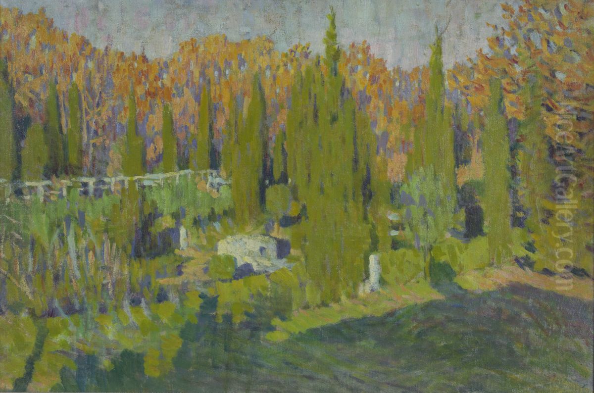 Paris Garden. Oil Painting by Elmer Boyd Smith