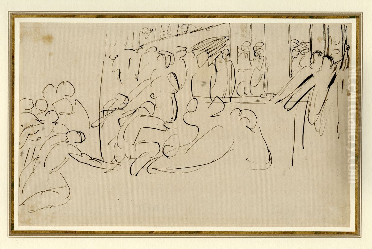 Study sketch for the painting, Christ's Entry Into Jerusalem. Oil Painting by Benjamin Haydon