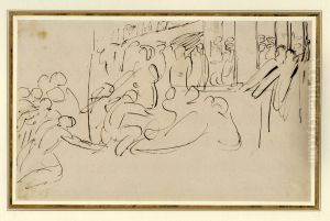 Study sketch for the painting, Christ's Entry Into Jerusalem.