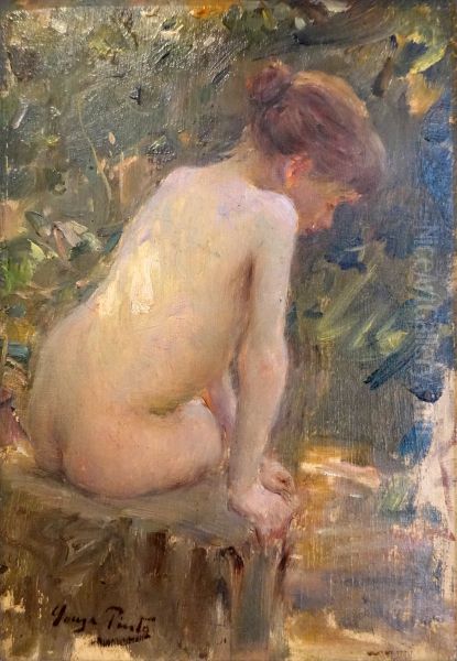 Nu Oil Painting by Jose Julio de Sousa Pinto