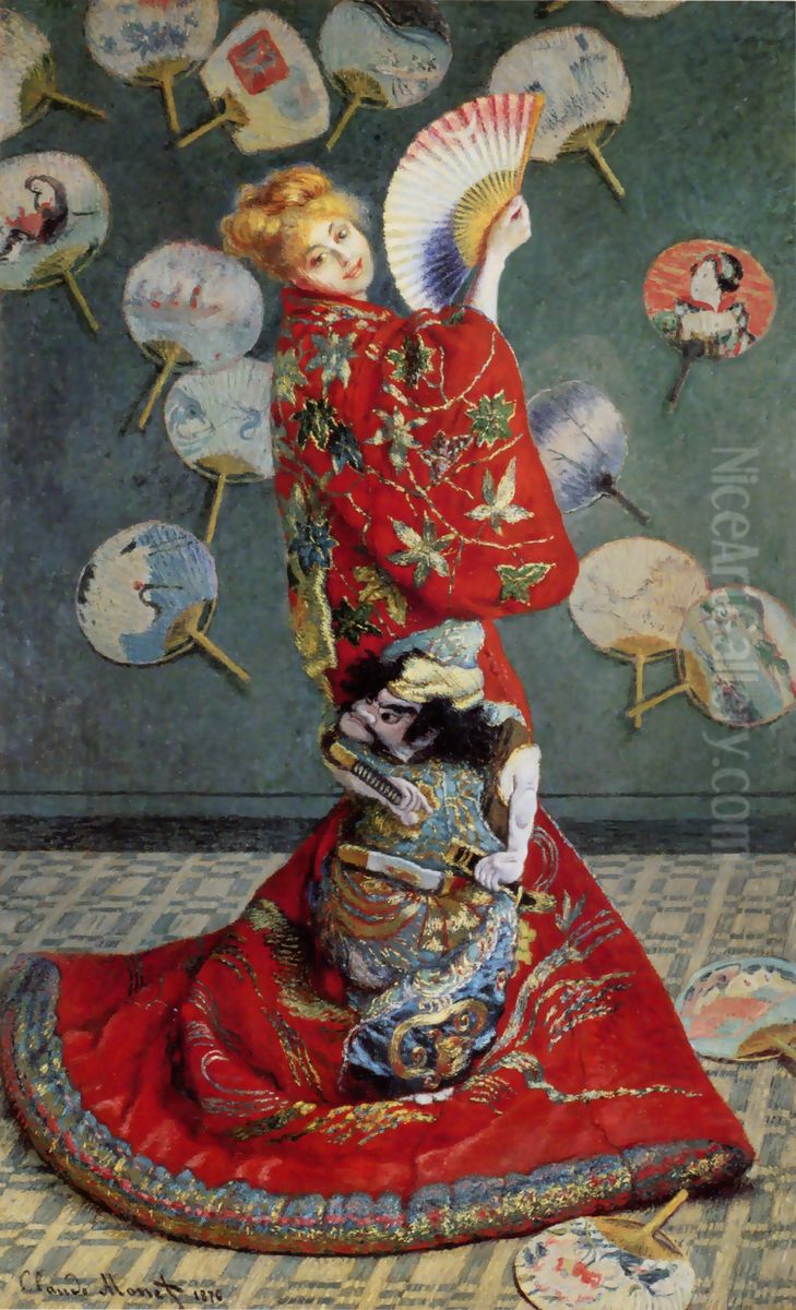 La Japonaise, Madame Monet en costume japonais Oil Painting by Claude Oscar Monet