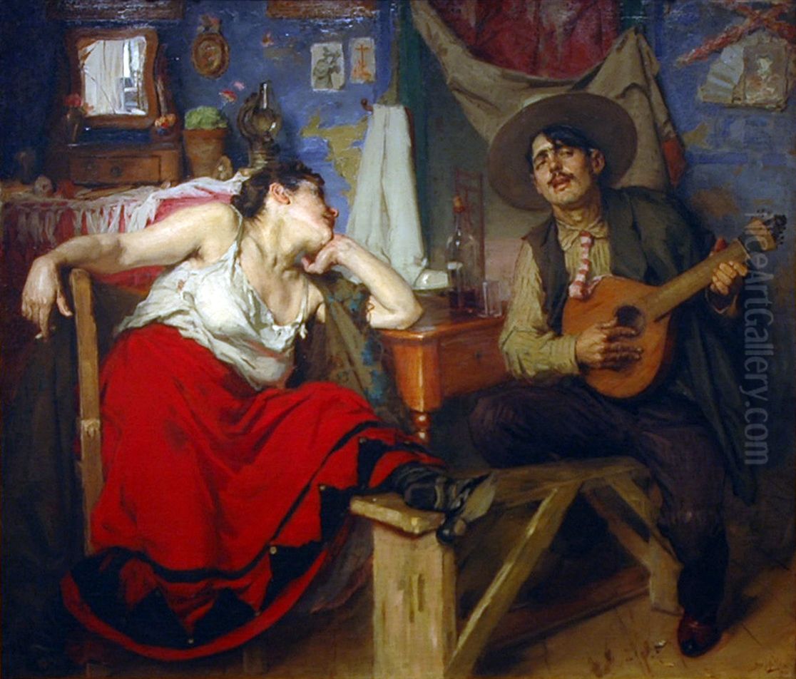 O Fado Oil Painting by Jose Malhoa O Fado Oil Painting by Jose Malhoa