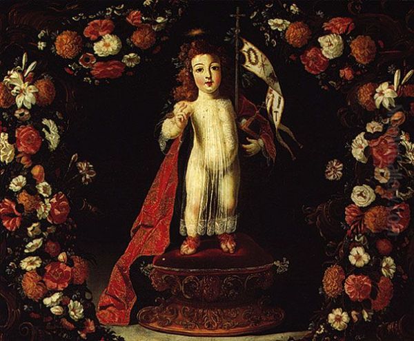 Menino-jesus-salvador Oil Painting by Josefa de Obidos