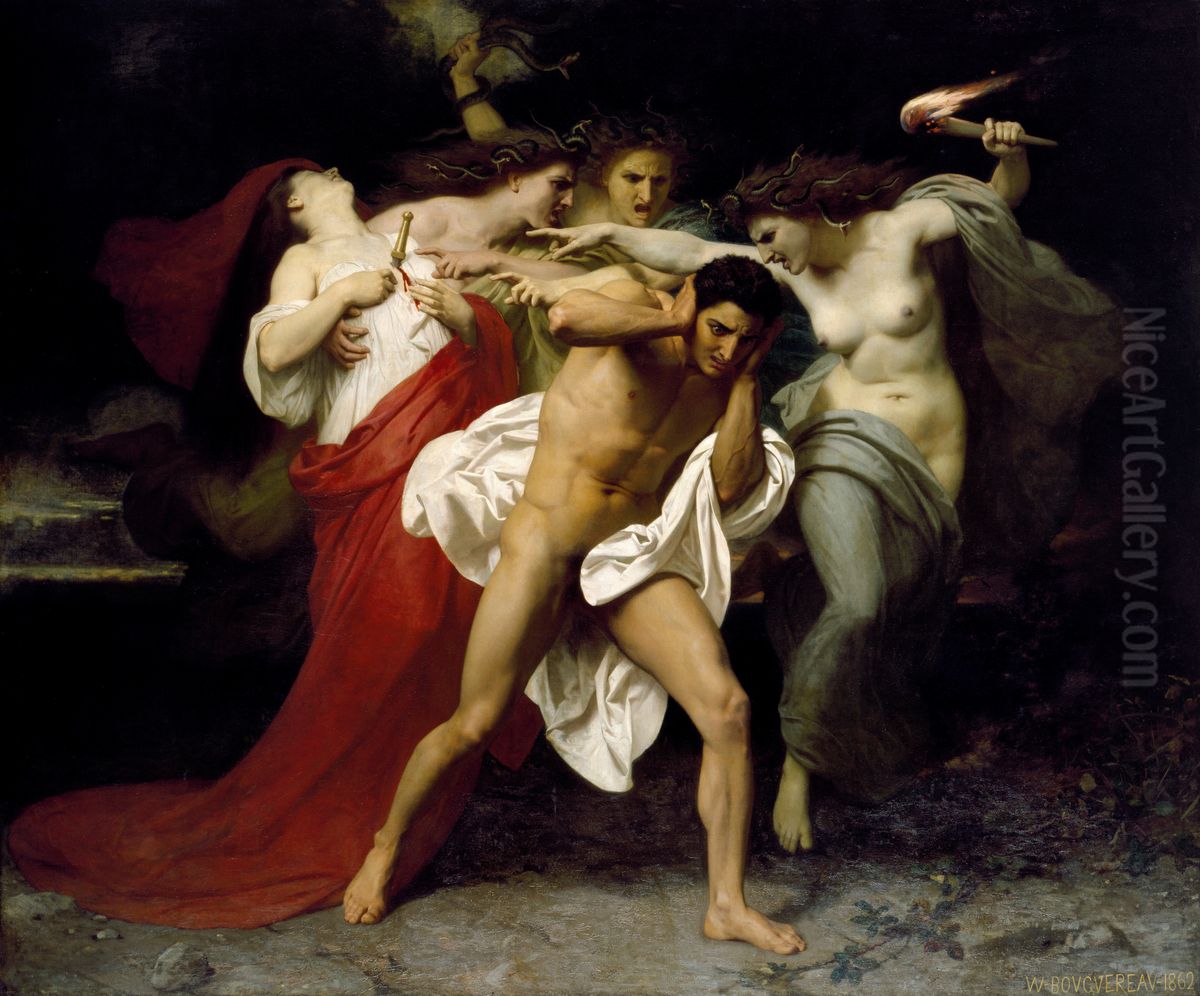 The Remorse of Orestes or Orestes Pursued by the Furies Oil Painting by William-Adolphe Bouguereau