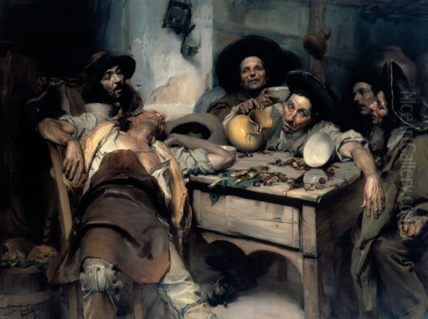 Os Bebados ou Festejando o S. Martinho Oil Painting by Jose Malhoa