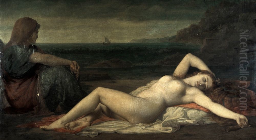 Ariane abandonnee Oil Painting by Benjamin Ulmann