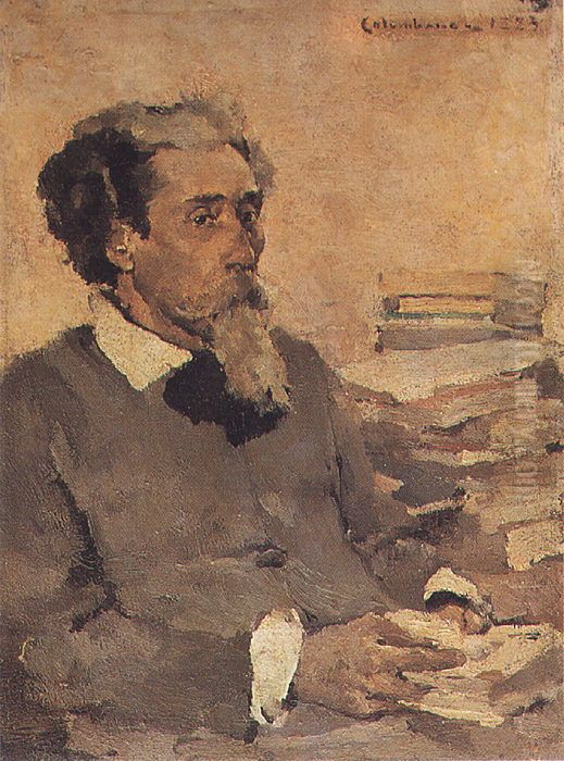 Retrato de Bulhao Pato Oil Painting by Columbano Bordalo Pinheiro