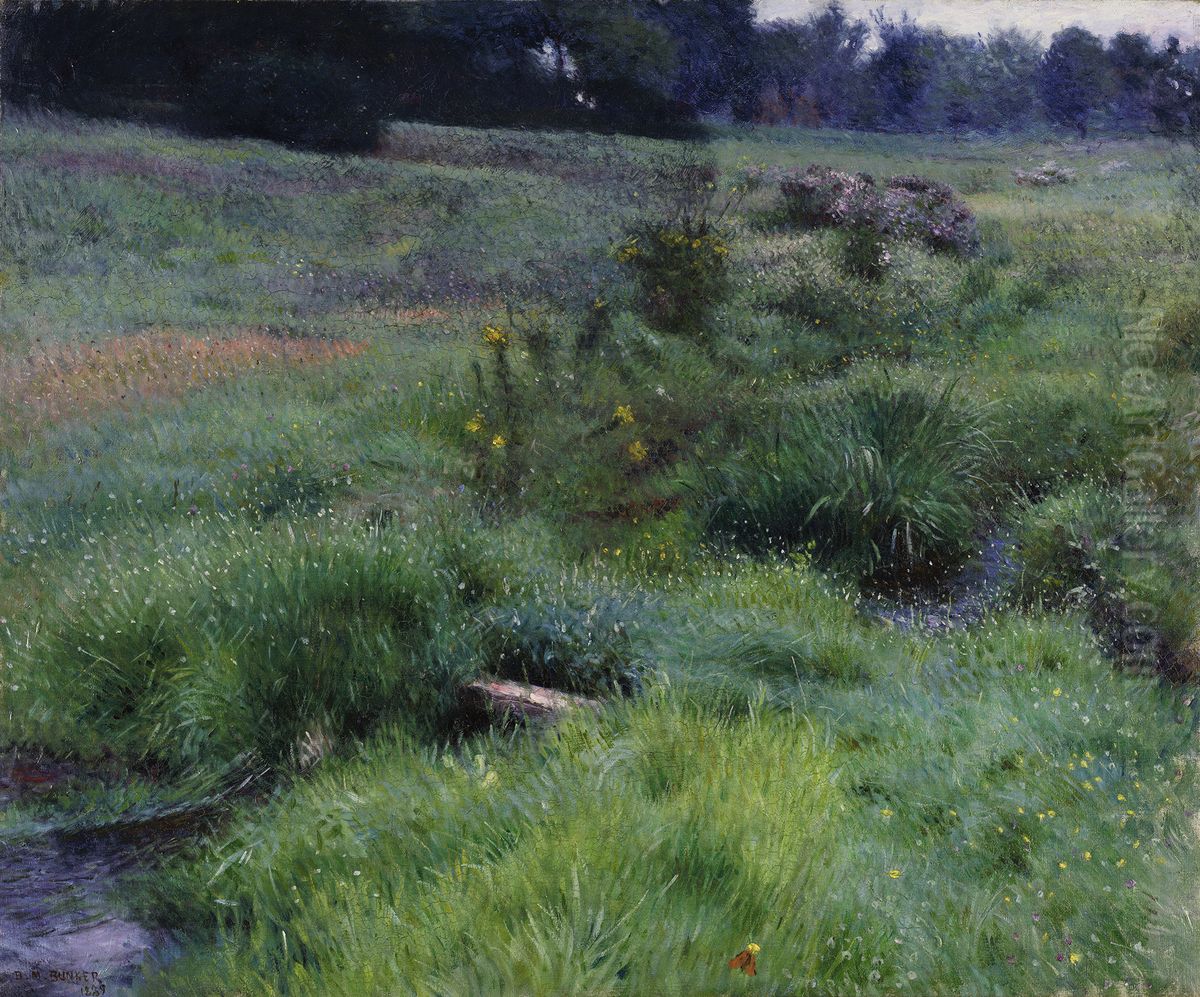 The Brook at Medfield Oil Painting by Dennis Miller Bunker