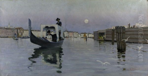 Return from the Lido Oil Painting by Ralph Wormeley Curtis
