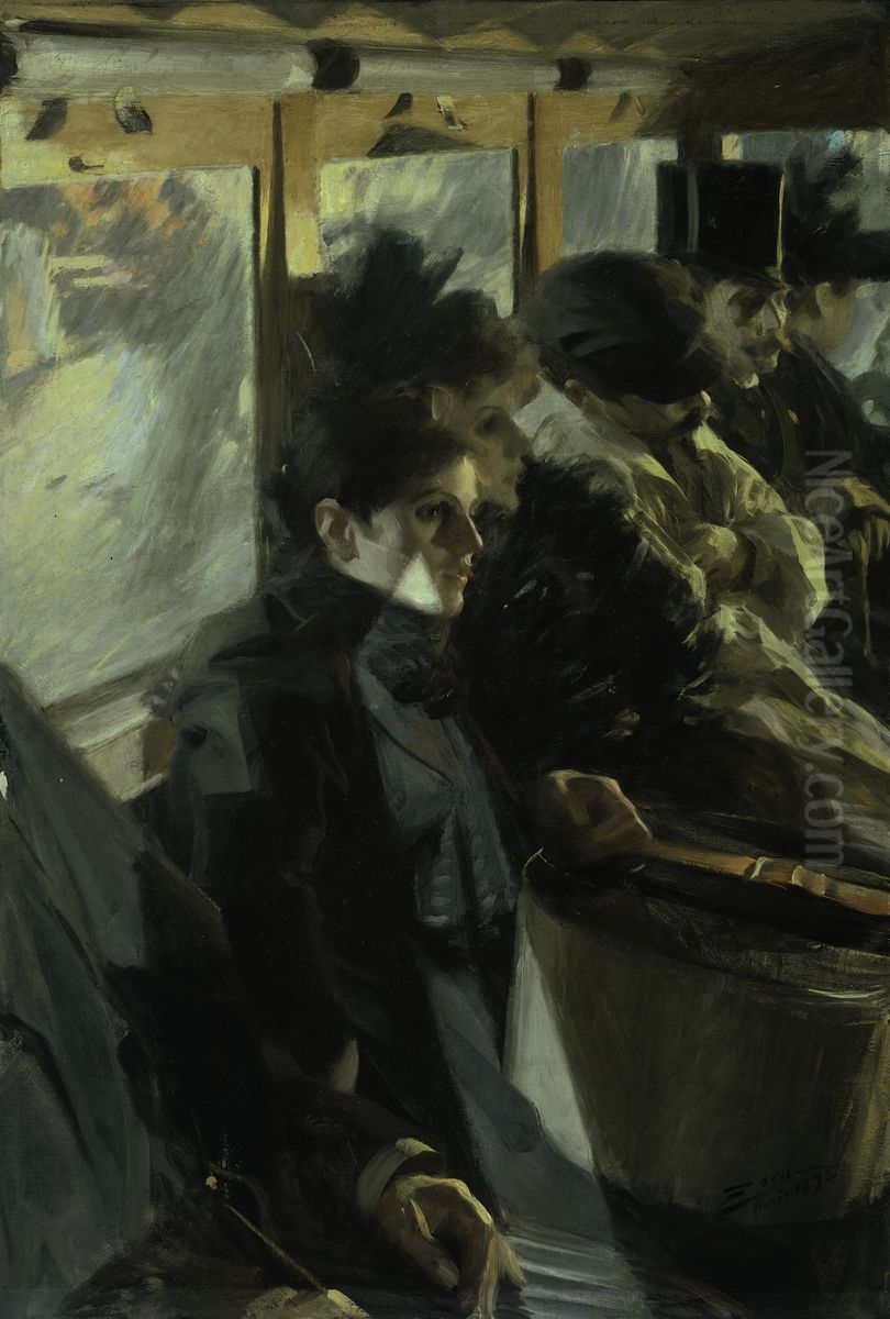 The Omnibus Oil Painting by Anders Zorn