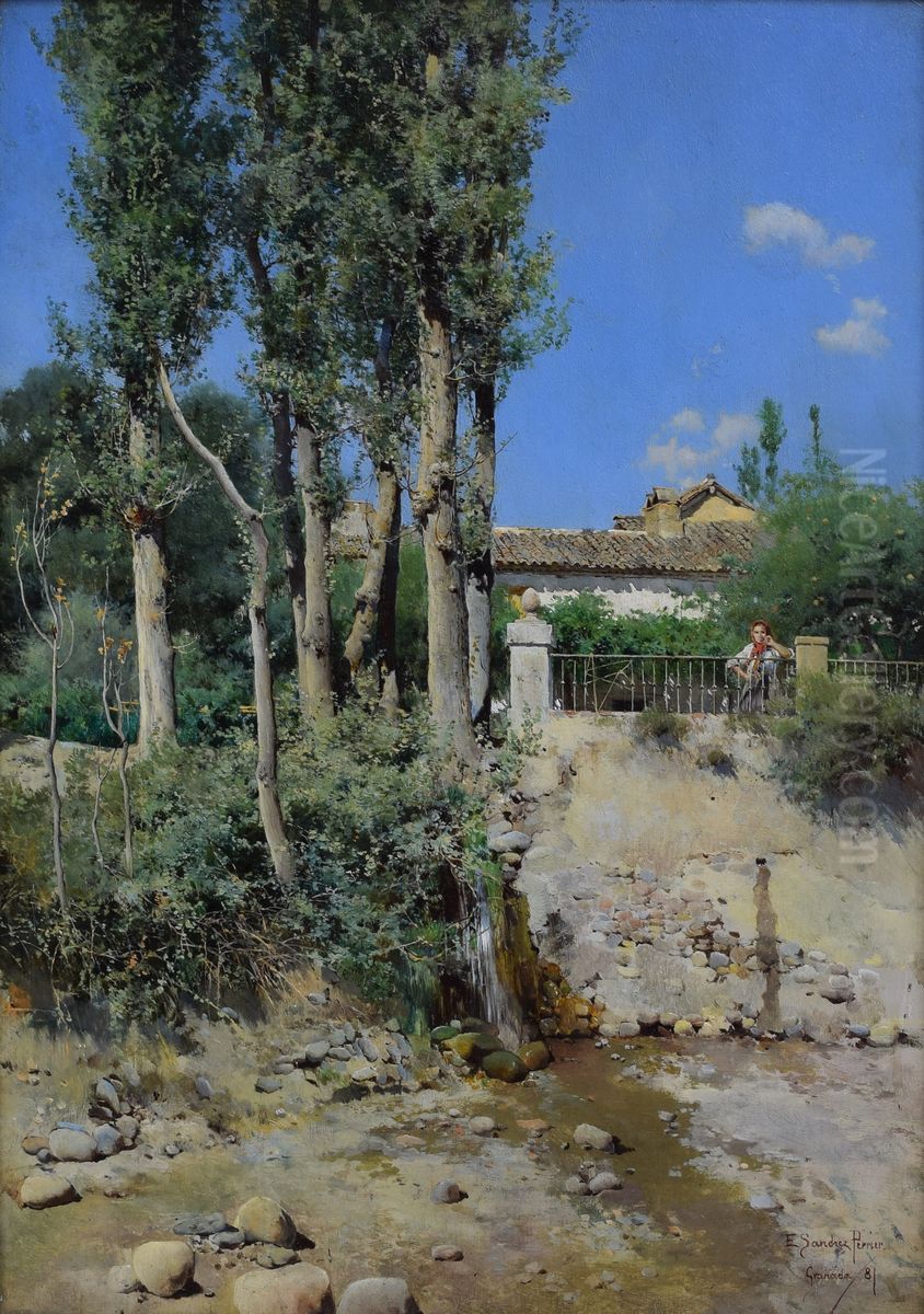 Spanish Landscape Oil Painting by Emilio Sanchez-Perrier