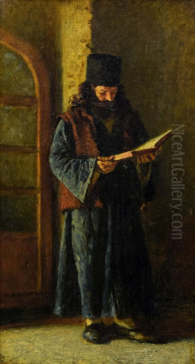 A Russian Priest Oil Painting by Vasily Vereshchagin
