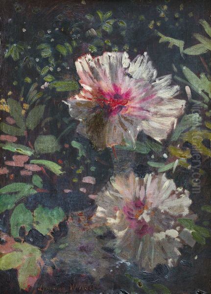 Peonies Oil Painting by Denman Ross