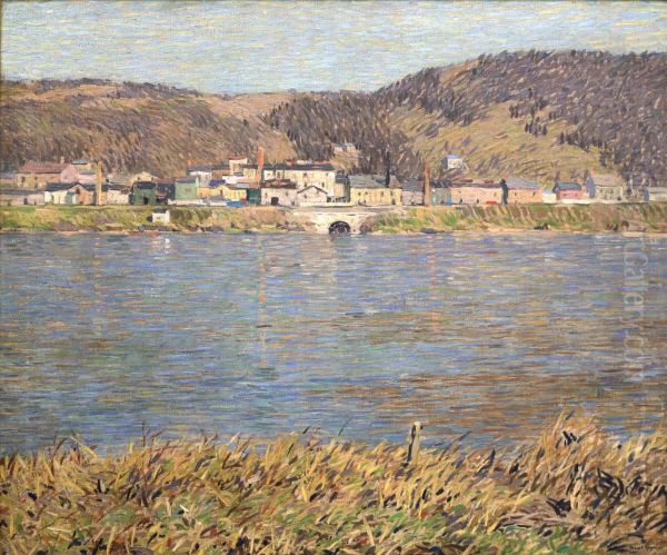 The River--March Oil Painting by Robert Spencer
