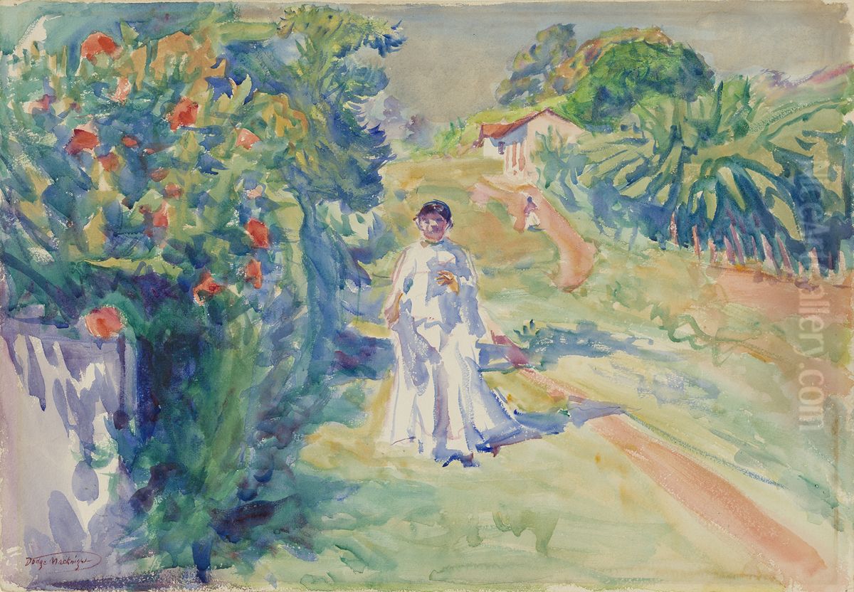 A Woman in a Lane Oil Painting by Dodge Macknight