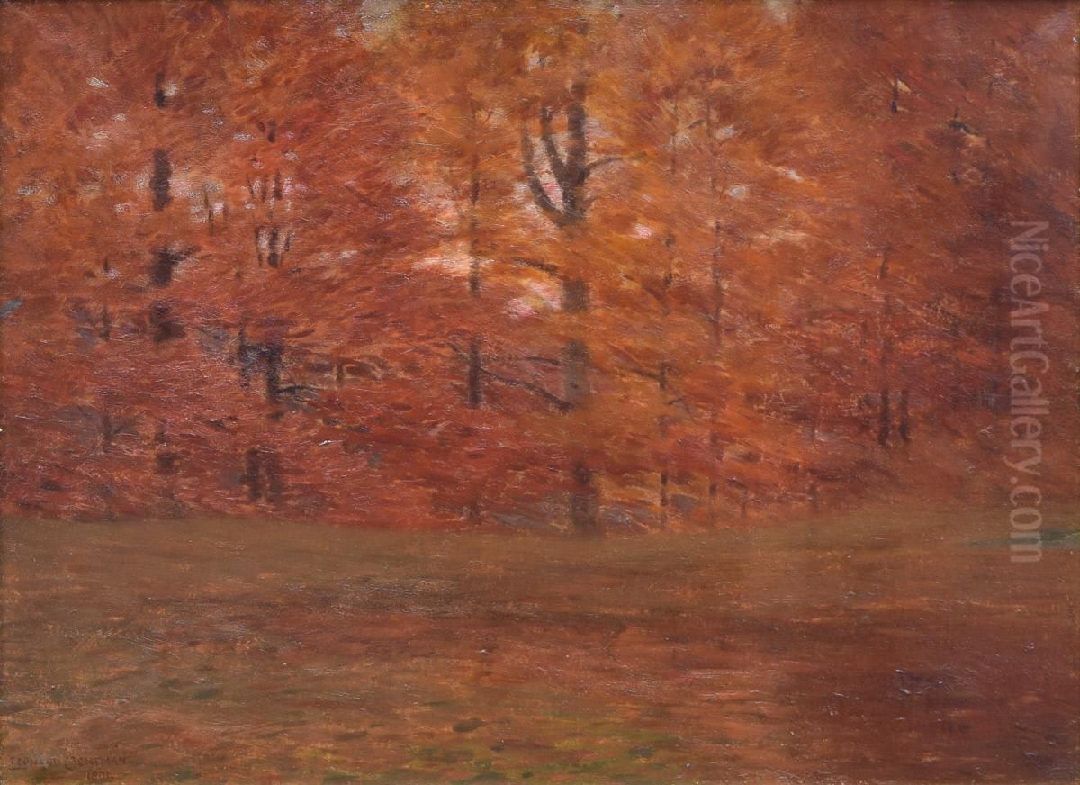 The Edge of the Wood Oil Painting by Leonard Ochtman