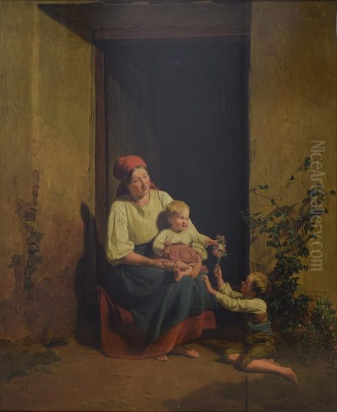 The Happy Hour Oil Painting by Ferdinand Georg Waldmuller