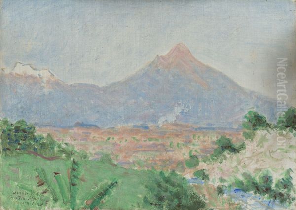 A View of Popocatepetl from Cuautla Oil Painting by Denman Ross