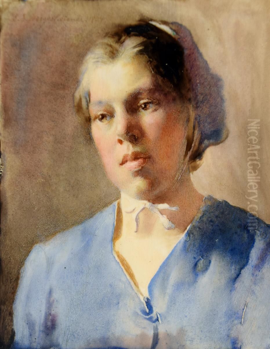 Dutch Girl Oil Painting by Ella Sophonisba Hergesheimer